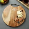 Round Wooden Personalized Serving Platter Cum Chopping Board Online