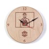 Gift Round Wooden Wall Clock - Customized with Logo & Image