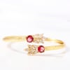Buy Ruby Red - Pink Stone CZ Cuff Bracelet For Women