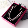 Shop Ruby & White CZ Stone Necklace Set