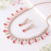 Ruby & White CZ Stone Necklace Set Online