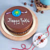 Rudraksh Rakhi Set Of 2 With Chocolate Cake (Half kg) Online