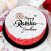 Buy Rudraksh Rakhi With Happy Raksha Bandhan Red Velvet Cake (Half kg)