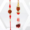 Gift Rudraksha And Pearlwork Bhaiya Bhabhi Rakhi Hamper