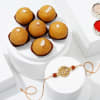 Rudraksha Beads And Ganesha Rakhi With Besan Laddoo Online