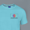Gift Ruffty Crew Neck Cotton T-shirt for Men (Aqua Blue)