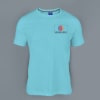 Ruffty Crew Neck Cotton T-shirt for Men (Aqua Blue) Online