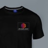 Gift Ruffty Crew Neck Cotton T-shirt for Men (Black)