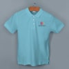 Shop Ruffty Solids Cotton Polo T-shirt for Men (Aqua Blue)