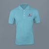 Ruffty Solids Cotton Polo T-shirt for Men (Aqua Blue) Online