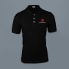 Ruffty Solids Cotton Polo T-shirt for Men (Black) Online