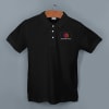 Shop Ruffty Solids Cotton Polo T-shirt for Men (Black)