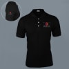 Ruffty Solids Cotton Polo T-shirt for Men (Black) Online