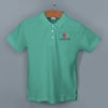 Shop Ruffty Solids Cotton Polo T-shirt for Men (Coral Green)