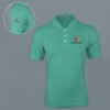 Ruffty Solids Cotton Polo T-shirt for Men (Coral Green) Online