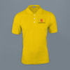 Ruffty Solids Cotton Polo T-shirt for Men (Sunflower) Online