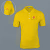 Ruffty Solids Cotton Polo T-shirt for Men (Sunflower) Online