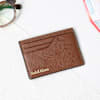 Gift Saffiano Leather Personalized Wallet And Cardholder Set - Dark Tan