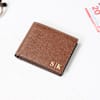 Buy Saffiano Leather Personalized Wallet And Cardholder Set - Dark Tan