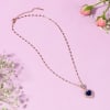 Gift Sapphire Colour Heart-Shaped Pendant