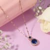 Sapphire Colour Round Pendant Necklace Online