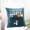 Sassy Little Sister Personalized Velvet Pocket Cushion - Blue Online