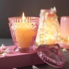 Gift Scented Candle In Textured Glass Jar With Lid