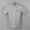 Shop Scott Organic Cotton  Polo T-Shirt for Men (Grey Melange with Black)