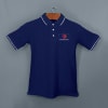 Shop Scott Organic Cotton Polo T-Shirt for Men (Navy Blue with White)