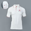 Scott Organic Cotton  Polo T-Shirt for Men (White with Red) Online