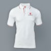 Scott Organic Cotton Polo T-Shirt for Men (White with Red) Online