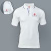 Scott Organic Cotton  Polo T-Shirt for Men (White with Royal Blue) Online