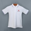 Shop Scott Organic Cotton  Polo T-Shirt for Men (White with Royal Blue)