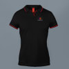 Scott Organic Cotton Polo T-Shirt for Women (Black with Red) Online