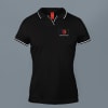 Scott Organic Cotton Polo T-Shirt for Women (Black with White) Online