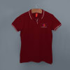Shop Scott Organic Cotton Polo T-Shirt for Women (Maroon with White)