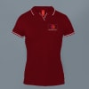 Scott Organic Cotton Polo T-Shirt for Women (Maroon with White) Online