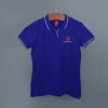Shop Scott Organic Cotton Polo T-Shirt for Women (Royal Blue with White)