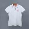 Shop Scott Organic Cotton Polo T-Shirt for Women (White with Royal Blue)