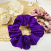 Gift Scrunchies - Brown and Dark Purple - Set of 2