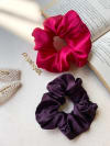 Gift Scrunchies - Dark Pink And Violet - Set Of 2