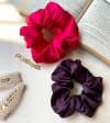 Buy Scrunchies - Dark Pink And Violet - Set Of 2