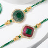 Gift Semi- Precious Stone Rakhi (Set of 2)