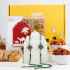 Semi-Precious Stone Rakhi Set Of 2 And Gourmet Sweets Hamper Online