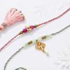 Gift Semi Precious Stone Work Bhaiya Bhabhi Rakhi
