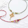 Semi Precious Stone Work Bhaiya Bhabhi Rakhi Online