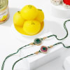 Semiprecious Stone Rakhis And Rajbhog Combo Online