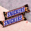 Buy Set of 2 Beaded Rakhi with Snickers Chocolate (2 Pcs)