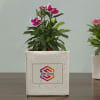 Gift Set of 2 Ceramic Planters - Customized with Logo