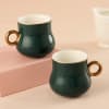 Gift Set of 2 Dark Green Tea Cups